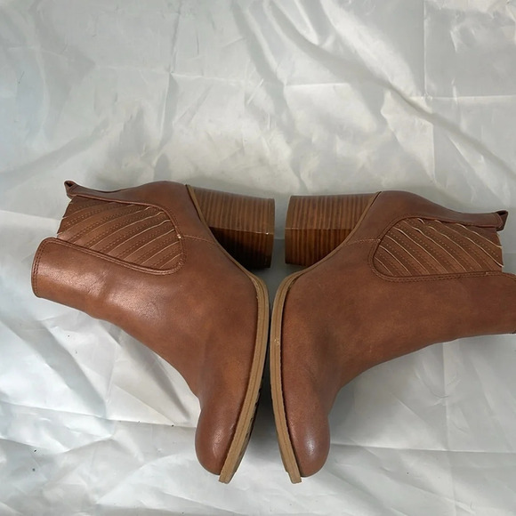 EURO SOFT By Softt Salida Western Ankle Boots Camel Brown Vegan Leather Zip 8.5 - Picture 7 of 15